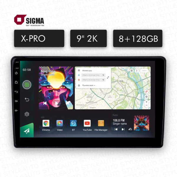 Штатная магнитола Sigma PRO X98128 9"
